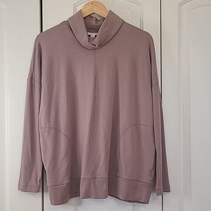 J. Jill Purejill Lavender Pima Cotton Modal Long Sleeve Turtle Neck Top Size M